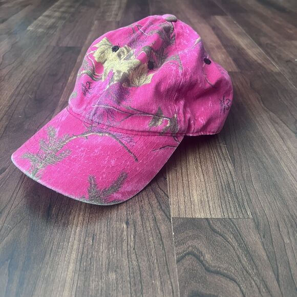 Realtree Hot Pink Camo Hat 6 Panel Curved Bill Adjustable Soft Cotton - Picture 11 of 11
